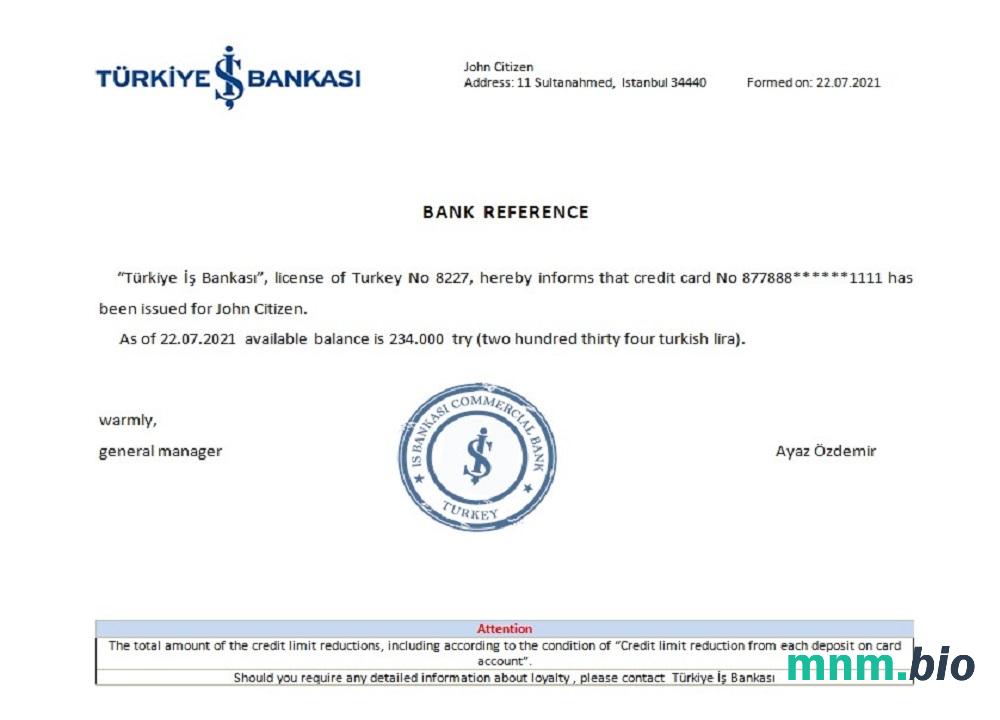 Turcja jest przykładem odniesienia Bankasi w formatach Word i PDF